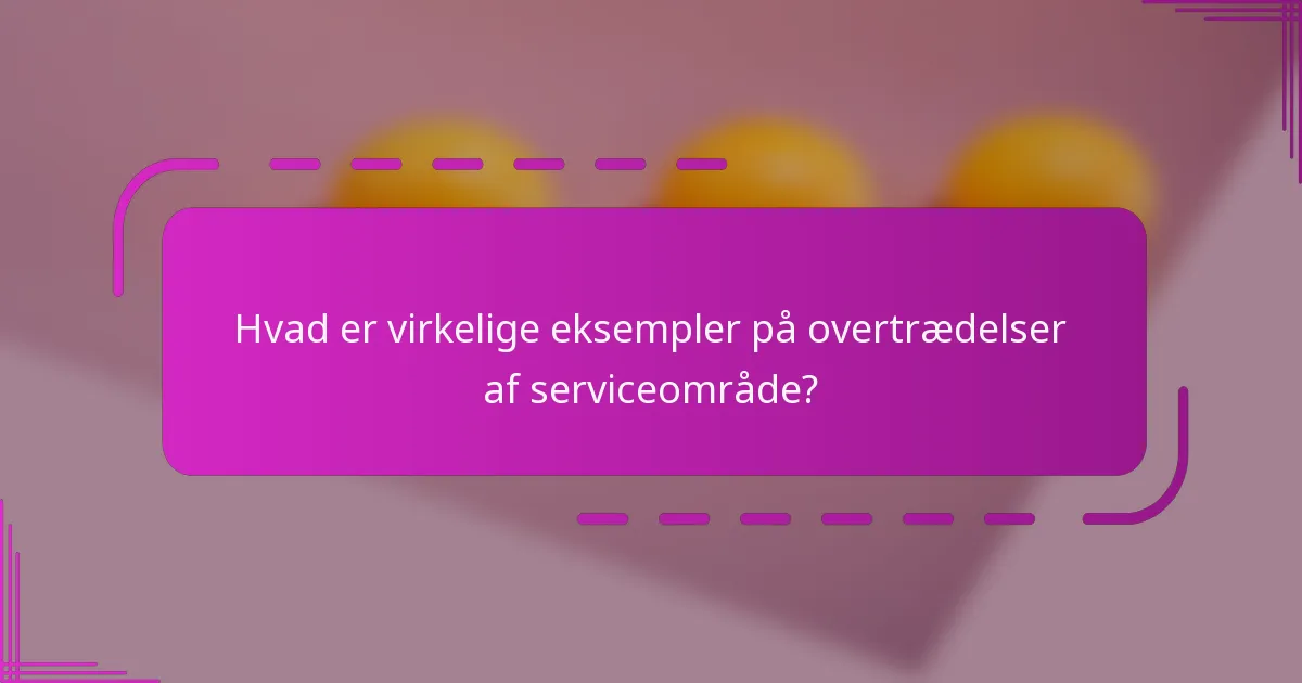 Hvad er virkelige eksempler på overtrædelser af serviceområde?